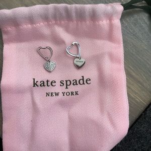 Kate Spade Heart to Heart Pave Huggies Earrings worn once
